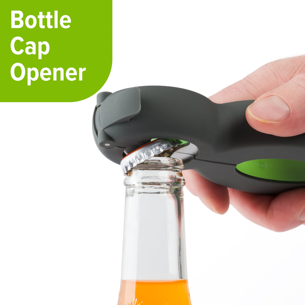 Prep Solutions 6-in-1 Multi Opener With Non-Slip Grip for Jars, Cans, and Bottles