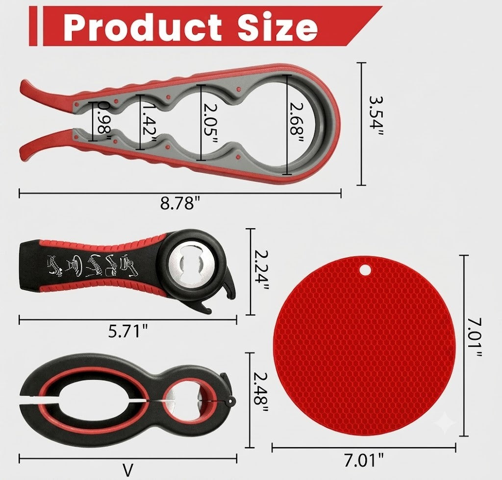 Multifunction Jar Opener Set