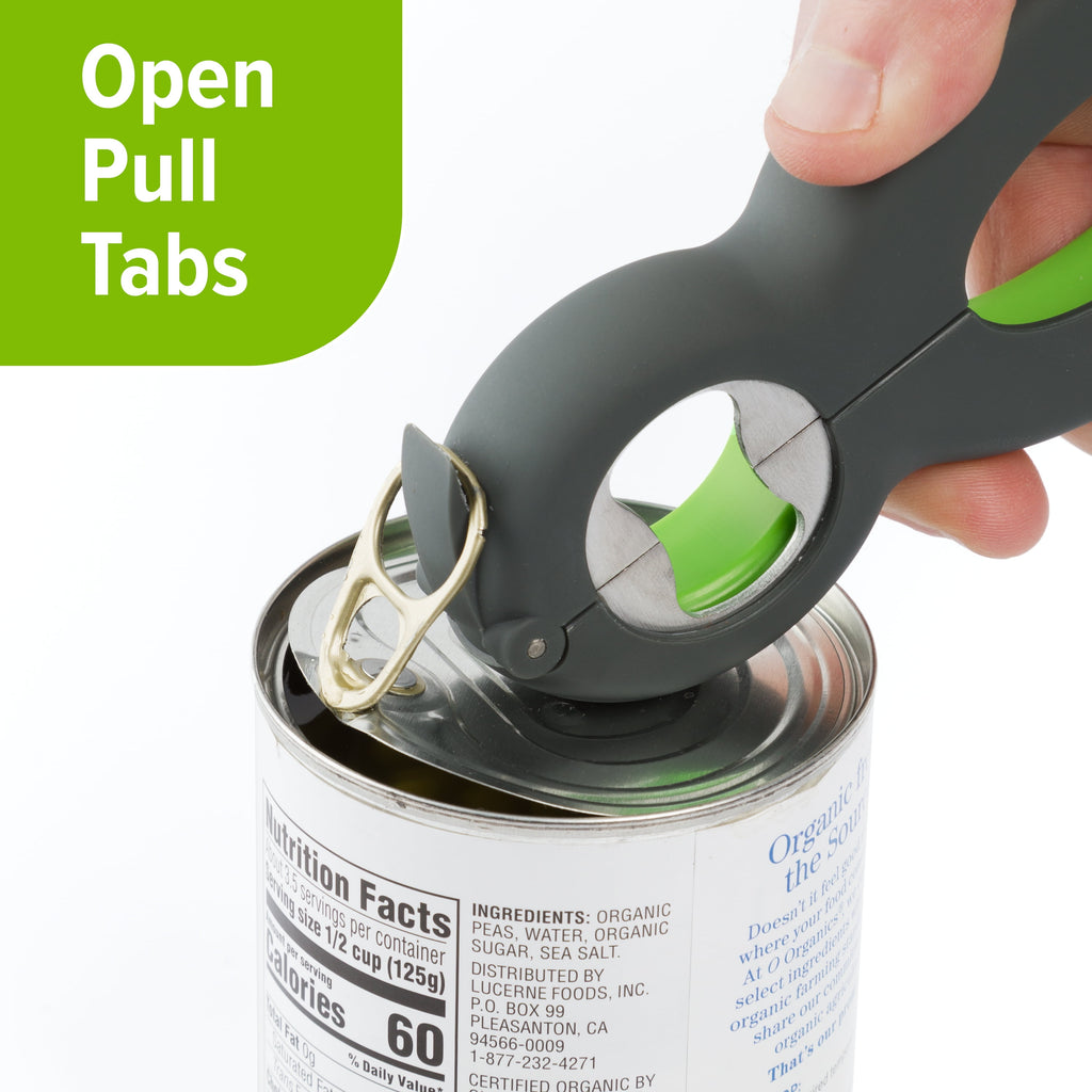 Prep Solutions 6-in-1 Multi Opener With Non-Slip Grip for Jars, Cans, and Bottles